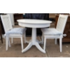 Image 1 : Round White Table with Two Chairs and Cushions
