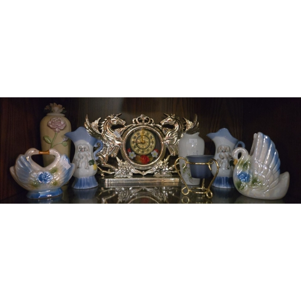 Various Home Decor Items (Clock is Plastic) 