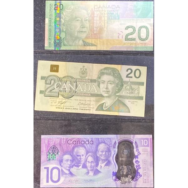 Canadian $10 & $20 Bills