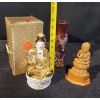 Image 2 : Time to Zen. - Religious Statues and Beautiful Hand Painted Glass Blown Vase ( Slight Damage)