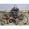 Image 1 : Costume Jewelry with Striped Handbag