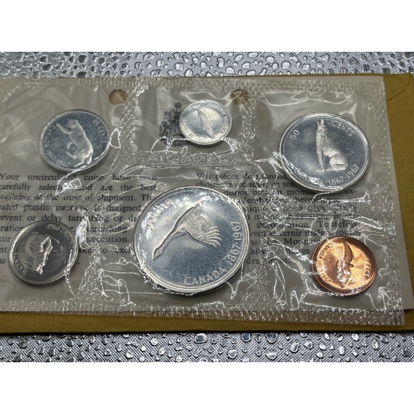 1967 Canadian Uncirculated Coin Set 43g 80% Silver