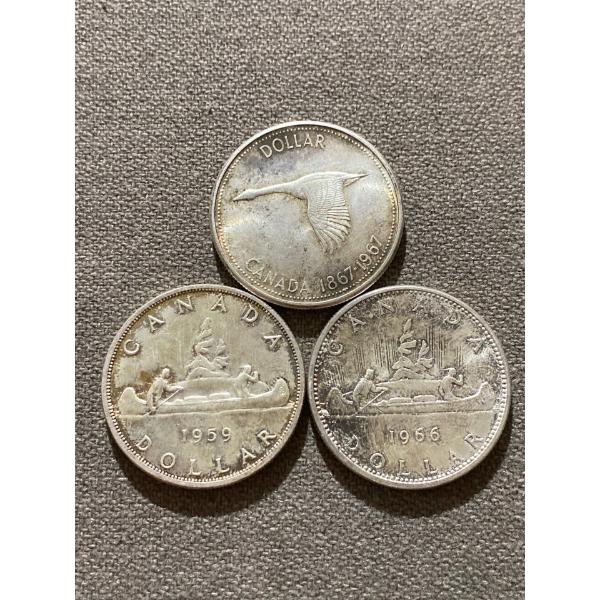Three Canadian Dollars 23.33 g Silver (.800)