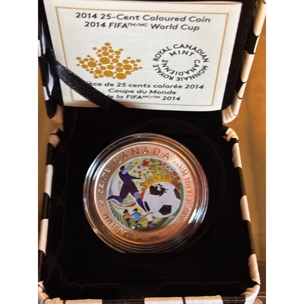 2014 25c 2014 FIFA World Cup - Coloured Coin 