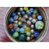 Image 2 : Tins Full of Marbles, Screw Jack, Small Apothecary Bottles (No Lids)