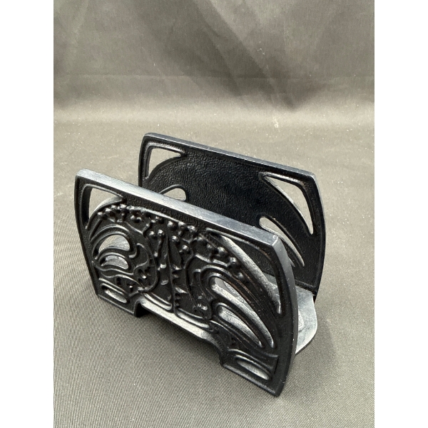 Art Nouveau Cast Iron Letter Holder 4 x 5.5 