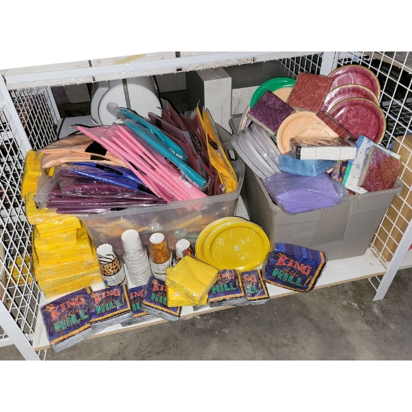 Assorted Single Use Party Products - Paper Plates Table Covers Serviettes & more