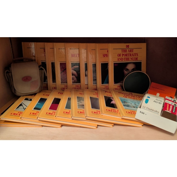 The Kodak Library Of Creative Photography Hard Cover Book Collection w/ Assorted Camera Accessories 