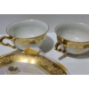 Image 4 : Vintage Europen Gold Plated Tea Set: Teapot 7 T, Mini Cups, Saucers 4.5" Diameter, Sugar Bowl 