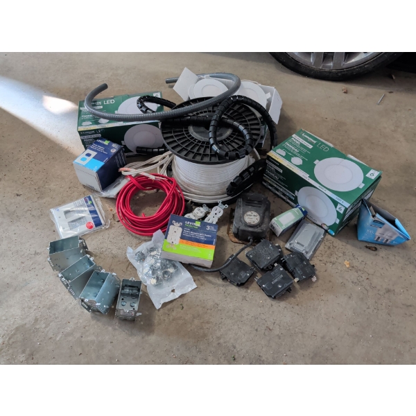 Electrical Essentials - Wire Switch Recepticles LED Flat Lights Conduit & More