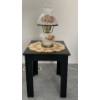 Image 1 : Antique Milk Glass Hurricane Lamp 18T w/ Side Table (Duplicate)