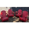 Image 1 : Four Red Wooden Adirondack Chairs by Atlantic Elite