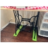 Image 1 : Singer sewing machine stand. New wooden top has been attached.