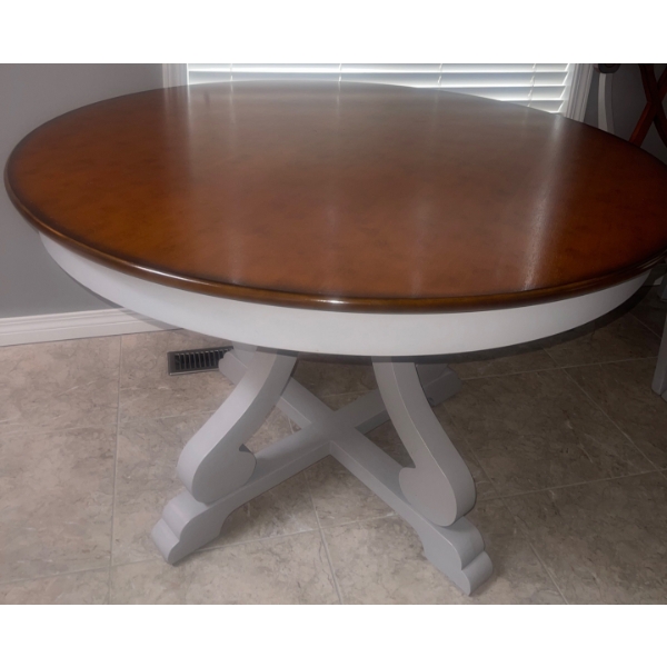 Victorian Style Dining Table w/ 4 2 Tone Chairs 48x30