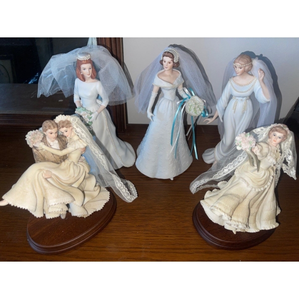 5 Blushing Brides - Wedding Figurines / Cake Toppers 10T