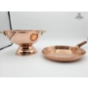 Image 1 : Copper And Brass Kitchenware Set Includes A Footed Colander 10''W And A Hammered Skillet 9''W & 6''H