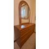 Image 1 : Stone Oak Solid Wood 6 Drawer Dressing Table w/ Arched Mirror 47x15x45