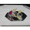 Image 3 : 3 Swarovski Crystal Flowers (2"L) 2 Yellow 1 Red, Sitting on Made in France Mirror