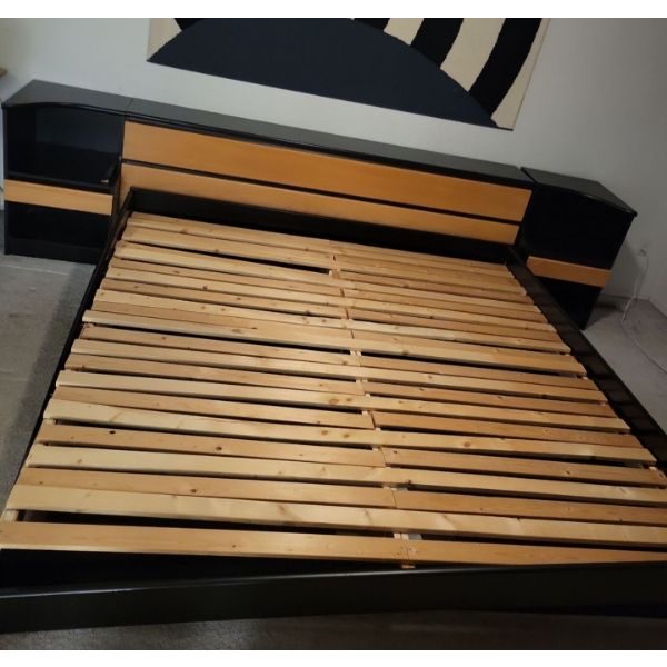 King Size Bed Frame w/ 2 Side Tables 