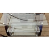 Image 1 : Glass and Wood Media Stand, 42 by 15 by 22 Inches