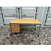 Image 1 : IKEA Desk With 3-Drawer Pedestal and Metal Legs