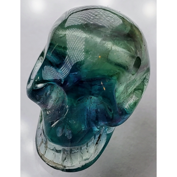Carved Skull Green Tourmaline (56.4 ct, 25×17.5×16.5 mm)