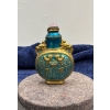 Image 1 : Teal Dragon Snuff Bottle with Spoon 3H