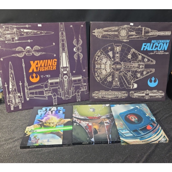 Assorted Star Wars Prints on Canvas- 24 x 24 and 14 x 11