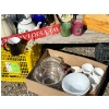 Image 4 : Wooden bread box damage shown in pictures, assortment of coffee, cups bowls, ceramic teapots
