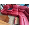Image 5 : Red Leather Sectional Reclining Sofa with Console