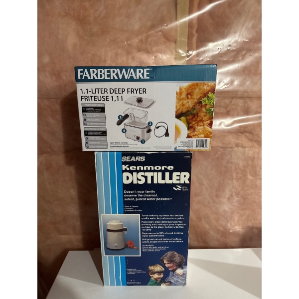 Farberware 1.1 Liter Deep Fryer & Sears Kenmore Distiller (New in Boxes) 