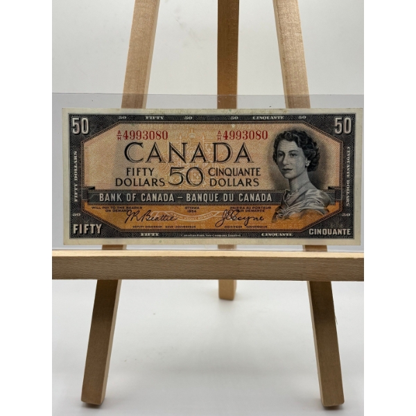  1954 $50 bank of Canada note in nice condition  SN#4993080 Beattie Coyne 