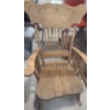 Image 1 : Beautiful Vintage Pressback Wooden Rocking Chair w Lovely Carved Details  25 w 35 d 38 1/2 h