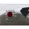 Image 6 : 3 Swarovski Crystal Flowers (2"L) 2 Yellow 1 Red, Sitting on Made in France Mirror