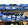 Image 4 : Metal Storage Shelf with Contents of Blue Plastic Bins and Assorted Items