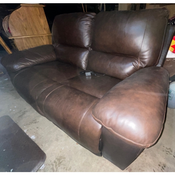 Leather Reclining Sofa - 54x29x33 Loveseat
