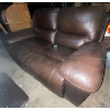 Image 1 : Leather Reclining Sofa - 54x29x33 Loveseat