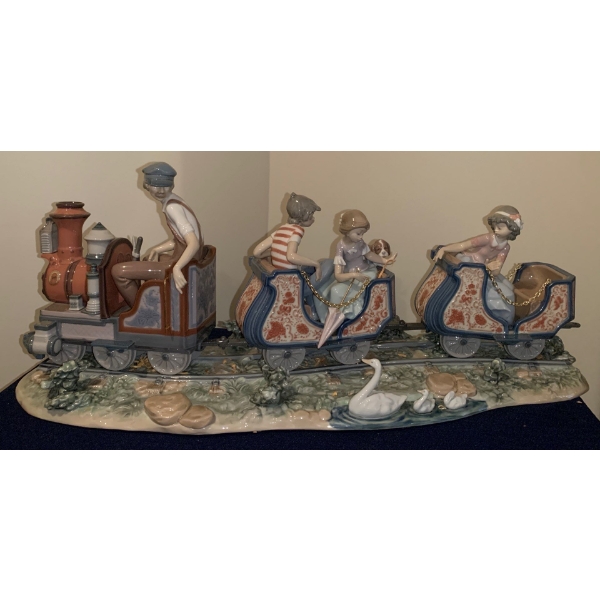 LLADRO 'At the Fair' Porcelain Sculpture (Broken Boy Unattached) - 23W, 8D, 8T