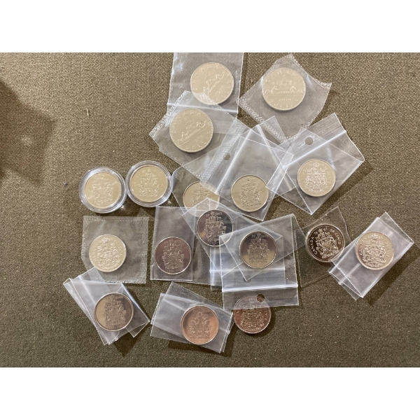 Canadian Commemorative Coins in Protective Sleeves