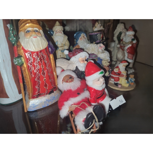 Collection of Santas, Wooden Santa w/ Mouth Open 10 T