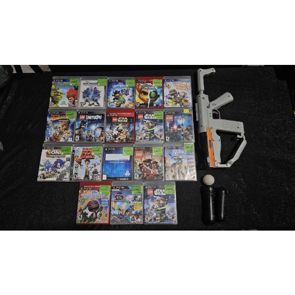 PlayStation 3 Move Bundle with Games, Gun Attachment, and Controllers