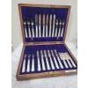 Image 1 : Wooden Case of Sorley Silver Plated and Mother of Pearl Cutlery Set
