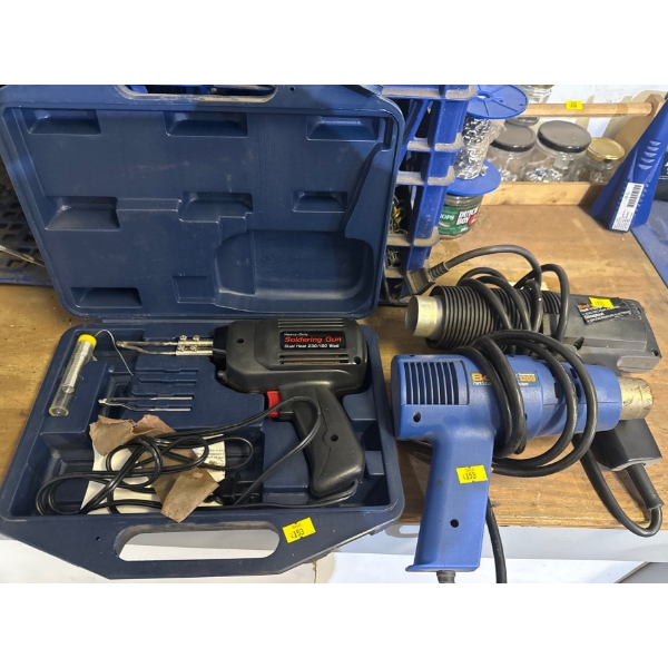 Heat Pack - Dusl Heat Soldering Gun w/Bostick 1200 Heat Gun & Black & Decker Heat & Strip Heat Gun  