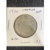 Image 1 : 1936 Canadian 50 Cent Coin 92.5% Silver 11.62 Grams