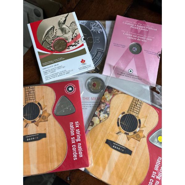 Collection of Royal Canadian mint Coins From Various Years 
