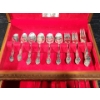 Image 2 : Oneida Silversmiths SilverPlated " Community" Flatware Set in Wooden Storage Box