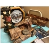 Image 1 : Cast iron bird feeder, LFA collectors plate, The complete motorcycle book, and vintage toys