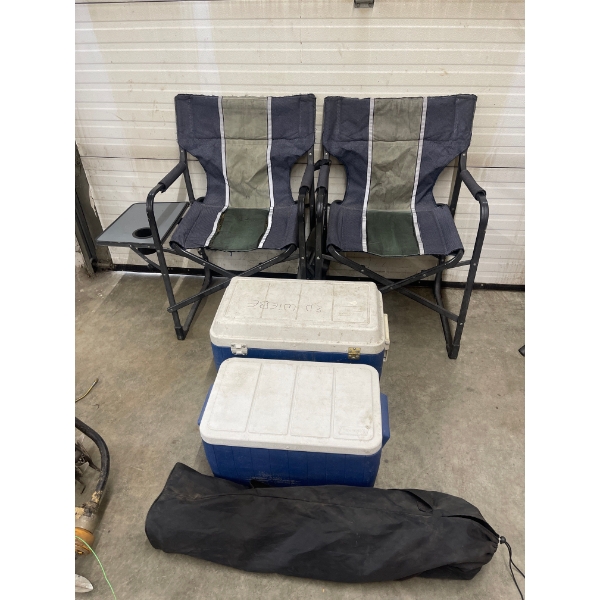 Camping Essentials-- Chairs, Coolers