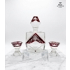 Image 2 : Red Ruby Decanter Plus 4 Glasses 9''INCHES IN HEIGHT