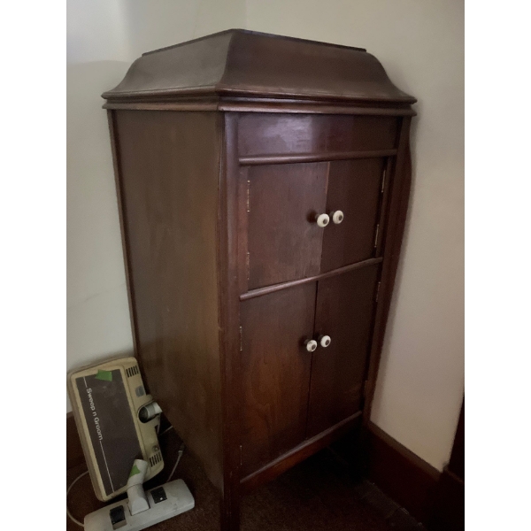  antique grandma phone cabinet great for liquor cabinet 45” height 24” depth width 17” wide